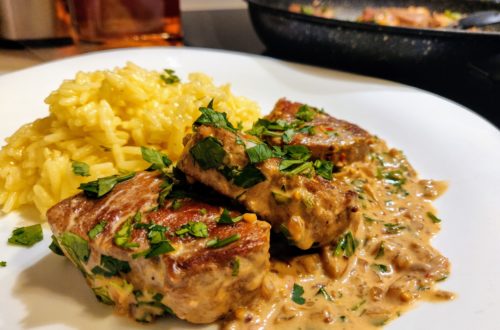 Polędwiczki wieprzowe w sosie whiskey